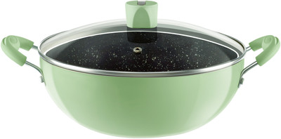 Nirlep NutriHealth Pro Deep Kadhai 24 cm diameter with Lid 3 L capacity(Aluminium, Non-stick, Induction Bottom)