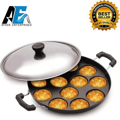Ather Appam Patra with Lid / kulipaniyaram, Paniarakkal (Aluminium, Non-stick). Paniarakkal with Lid 0.5 L capacity 23 cm diameter(Aluminium, Non-stick)