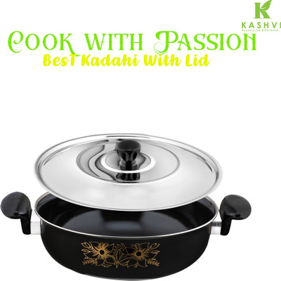 Cook Pro Premium Kadahi Kadhai 26 cm diameter with Lid 3.5 L capacity(Cast Iron, Non-stick, Induction Bottom)