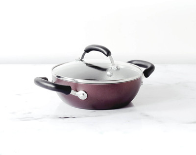 Meyer Merlot Non-Stick Kadai/Wok With Lid, 20cm Kadhai 20 cm diameter with Lid 1.68 L capacity(Aluminium, Non-stick, Induction Bottom)