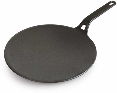 cello Ironica Pre-Seasoned Cast Iron Cookware with Stick Handle| Black Tawa 26 cm diameter(Iron, Non-stick, Induction Bottom)