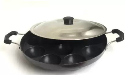 Swarambh Pancake Pan 23 cm diameter with Lid 1 L capacity(Aluminium, Non-stick)