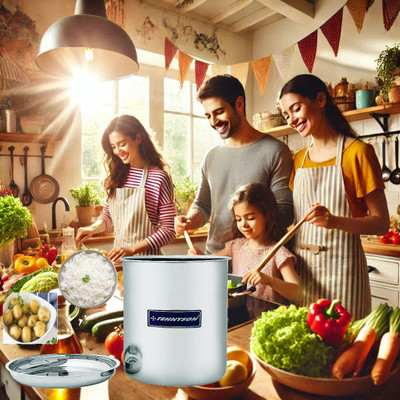 TENNYSON 2 L COOKER CONTAINER for 2L pressure cooker Pot 15 cm diameter 1 L capacity with Lid(Stainless Steel, Induction Bottom)