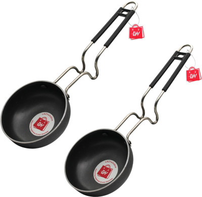 LAZYwindow Essential Iron Steel Handle for Kitchen Tadka Pan 12 cm diameter 0.25 L capacity(Iron, Non-stick, Induction Bottom)