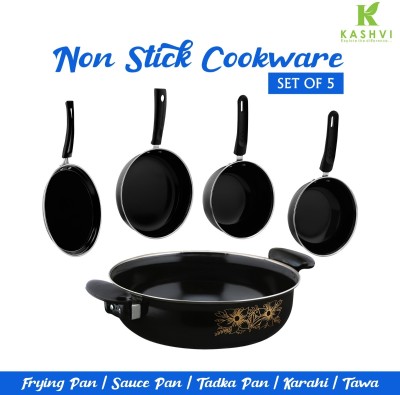 Kashvi Best Kitchen Cookware Induction Bottom Non-Stick Coated Cookware Set(Cast Iron, 1 - Piece)