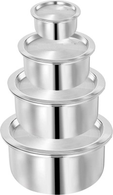 SHINI LIFESTYLE Aluminium Bhagona, Patila, Tope Milk Pot 26cm,24cm,23cm,20cm Pot 26 cm diameter 5 L capacity with Lid(Aluminium)