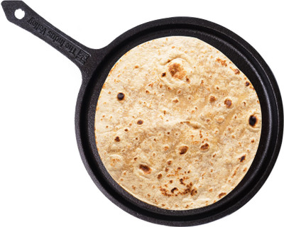 The Indus Valley Pre-Seasoned Small Cast Iron Tawa for Dosa/Chapathi - 9.8 inch Tawa 25.7 cm diameter(Cast Iron, Induction Bottom)