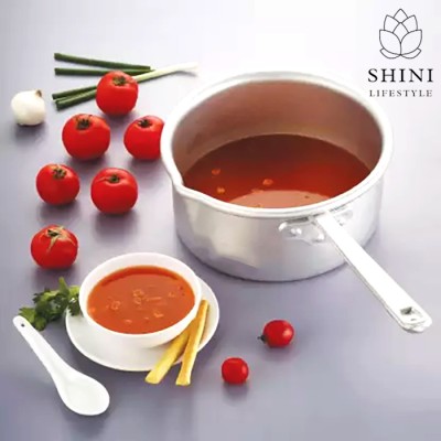 SHINI LIFESTYLE aluminium sauce pan with lid, Tea Pan Cookware Sauce Pan 19 cm diameter 1 L, 1.5 L, 2 L capacity(Aluminium)