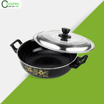 Cook Pro Premium Non-Stick Kadhai 26 cm diameter with Lid 3.5 L capacity(Cast Iron, Non-stick, Induction Bottom)