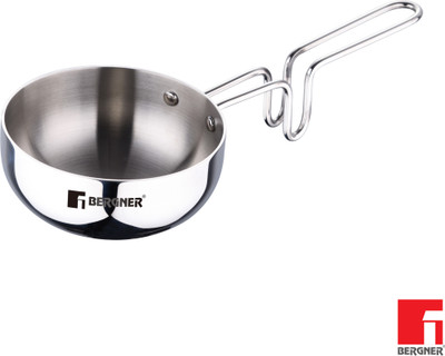 BERGNER Tripro Triply Stainless Steel Tadka Pan Induction Bottom Tadka Pan 12 cm diameter 0.4 L capacity(Triply, Induction Bottom)
