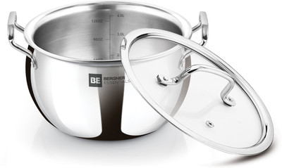 BERGNER BE Bergner Essentials Triply Induction Bottom Handi 4 L with Lid(Stainless Steel, Induction Bottom) BERGNER BE Bergner Essentials Triply Induction Bottom Handi 4 L with Lid(Stainless Steel, Induction Bottom)