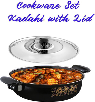 Cook Pro Premium Kadahi Kadhai 26 cm diameter with Lid 3.5 L capacity(Cast Iron, Non-stick, Induction Bottom)