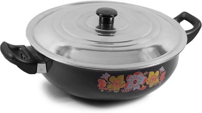 Mehak Hard Anodised Kadhai with lid, cookware set combo Kadhai 25 cm diameter with Lid 3 L capacity(Hard Anodised, Non-stick, Induction Bottom)