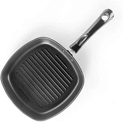 BLAL Nonstick Grill Pan for sandwich, toast Gas Stovetop friendly 23cm (Grey) Grill Pan 23 cm diameter 1 L capacity(Aluminium, Non-stick)