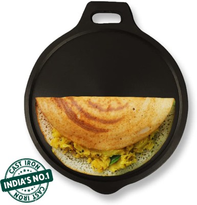 The Indus Valley Super Smooth Cast Iron Tawa for Dosa/Chapathi - 10.8 inch Tawa 27.6 cm diameter(Cast Iron, Induction Bottom)