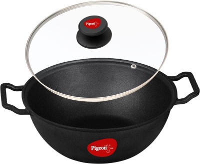 Pigeon Kadhai 24 cm diameter with Lid 3.1 L capacity(Iron, Non-stick, Induction Bottom)