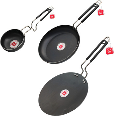 LAZYwindow Premium Quality Tawa / Tadka Pan & Fry Pan 22 cm diameter 0.75 L capacity(Iron, Induction Bottom)