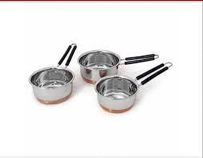 EMINENT TRADERS 3 PCS SET SAUCE PAN Induction Bottom Cookware Set(Stainless Steel, 1 - Piece)