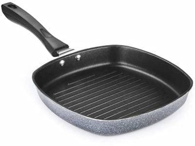 SWAURSAHA Grill Pan Non Stick| Tandoori Fry Pan |Tandoor Pan for cooking| Premium Cookware Grill Pan 25 cm diameter 1 L capacity(Aluminium, Non-stick)