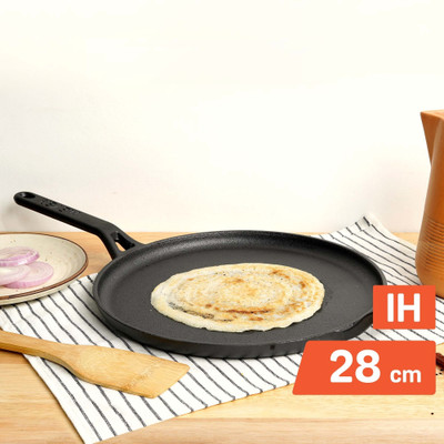 Meyer Pre-Seasoned Cast Iron Flat Dosa/ Roti/ Chapati/Dosa Kallu Tawa 28 cm diameter(Cast Iron, Induction Bottom)