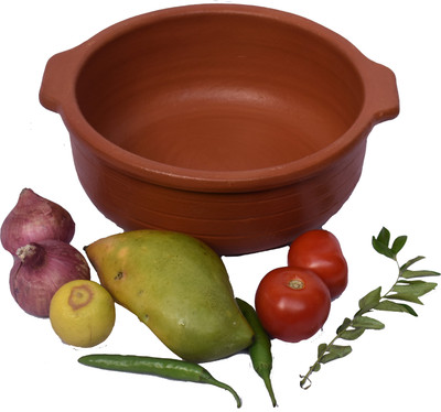 CPV CRAFTS Handi for Veg and Non Veg Curry -3 ltrs Can be use Gas stove Handi 3 L(Earthenware)