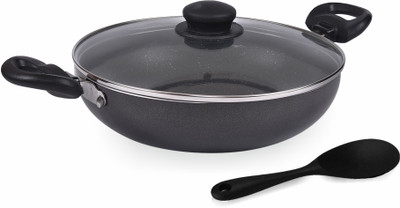 KenBerry Signature Granite Finish Induction Bottom Non Stick Kadhai 24 cm diameter with Lid 2.5 L capacity(Aluminium, Non-stick, Induction Bottom)