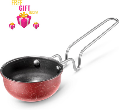 LAZYwindow Quality Nonstick Tadka Pan, Dia Tadka Pan 12.5 cm diameter 0.5 L capacity(Iron, Non-stick, Induction Bottom)