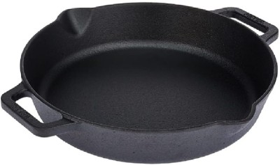 PRAGYAM Pre Seasoned Cast Iron Fry Pan with 2 Side Handle Fry Pan 24 cm diameter 2 L capacity(Cast Iron, Induction Bottom)