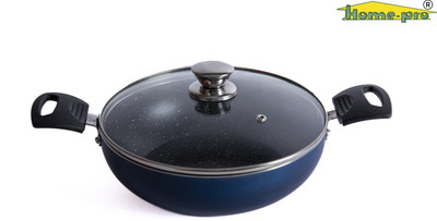Home-pro Kadhai 24.5 cm diameter with Lid 2.1 L capacity(Aluminium, Non-stick)