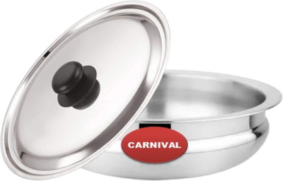 CARNIVAL Alumimium Classic Model Urli/Biryani Pot/Pot Pan With Steinless Steel Lid Pot 20 cm diameter 1.2 L capacity with Lid(Aluminium, Induction Bottom)