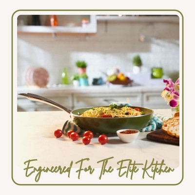The Chef Story Ceramic Non-Stick Fry Pan 20 cm diameter with Lid 1 L capacity(Ceramic, Non-stick, Induction Bottom)