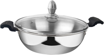 DACELITE WokandKadhai Kadhai 24 cm diameter with Lid 2 L capacity(Stainless Steel, Non-stick, Induction Bottom)