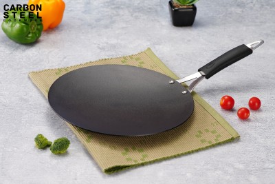 Sumeet Super Smooth Pre Seasoned Carbon Steel(Iron)Concave Tawa,Gas &Induction-Friendly Tawa 25 cm diameter(Iron, Non-stick, Induction Bottom)