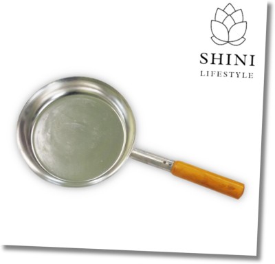 SHINI LIFESTYLE Premium Galvanized Iron Fry Pan with long handle, loha fry pan/ egg fry pan/ Tadka Pan 27 cm diameter 3 L capacity(Iron)