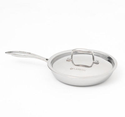 flareon TRI-PLY STAINLESS STEEL FRY PAN WITH SS LID - 24 CM Fry Pan 24 cm diameter 2.5 L capacity(Triply, Non-stick, Induction Bottom)