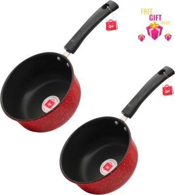 LAZYwindow Premium Quality Nonstick Sauce Pan 16 cm diameter with Lid 1.5 L capacity(Hard Anodised, Non-stick, Induction Bottom)