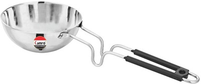 Camro Heavy TADKA PAN with Unbreakable Long Handle & Bakelite Grip (12 No.) Tadka Pan 12 cm diameter 0.3 L capacity(Stainless Steel)