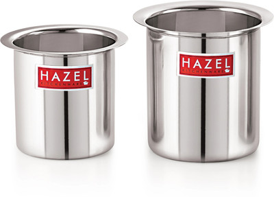 HAZEL Milk Container Boiler Gunj Tope Set 0.8 L, 1.25 L capacity 10 cm, 11 cm diameter(Stainless Steel)