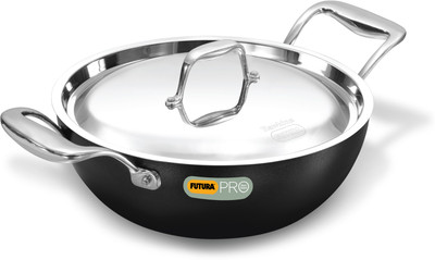 Hawkins Futura Pro Deep Fry Pan (PNK25S) Kadhai 22 cm diameter with Lid 2.5 L capacity(Aluminium, Non-stick)