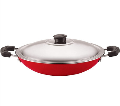 Daraz Non-Stick Aluminium Appachatti with Stainless Steel lid, 2.6mm, Appachatty with Lid 1.5 L capacity 23 cm diameter(Aluminium, Non-stick)