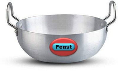 Feast Aluminium Classic Model Kadhai Without Lid Kadhai 25 cm diameter 3 L capacity(Aluminium, Induction Bottom)