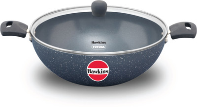 Hawkins Ceramic Deep , Granite (ICK50G) Kadhai 30 cm diameter with Lid 5 L capacity(Aluminium, Non-stick, Induction Bottom)