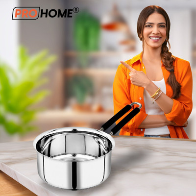 ProHome Stainless Steel Tea / Milk Saucepan Double Handle Sauce Pan 16 cm diameter 1.6 L capacity(Stainless Steel, Induction Bottom)