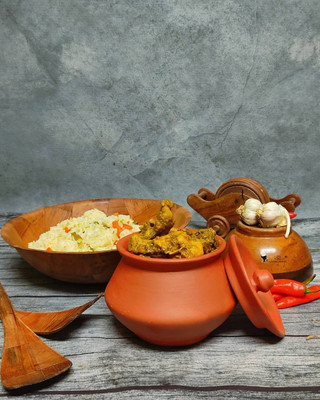 the handicraftian Terracotta REGULAR DAHI HANDI LARGE Handi 0.18 L with Lid(Earthenware)