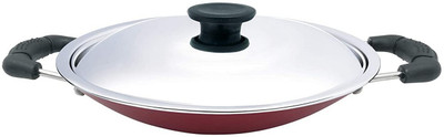 RBGIIT 3-Layer non Stick Appchety Chety Pan With Lids AP-7 Appachatty with Lid 1 L capacity 22 cm diameter(Aluminium, Non-stick)
