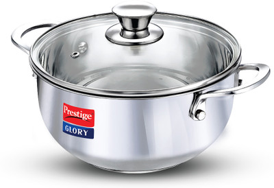 Prestige Glory SS Cookware Kadhai 22 cm diameter with Lid 3.5 L capacity(Stainless Steel, Induction Bottom)