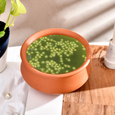 Onlinch Organic Clay Dahi Handi | Clay Handi | MItti Handi | Curd Pot Medium Size Handi 1 L with Lid(Earthenware)