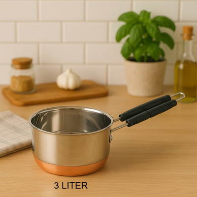 VS Enterprises Tea Pan Milk Pan 25 cm diameter 3500 L capacity(Stainless Steel, Copper, Non-stick, Induction Bottom)