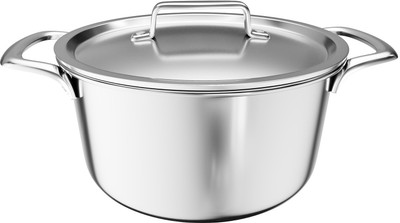 Lifelong Triply Casserole with Riveted Handle with Stainless Steel Cook and Serve Casserole(3100 ml)
