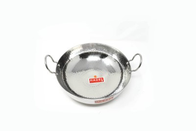 HAZEL Alfa Hammered Tone Stainless Steel Deep Kadhai, Diameter 27 Kadhai 27 cm diameter 3.45 L capacity(Stainless Steel)